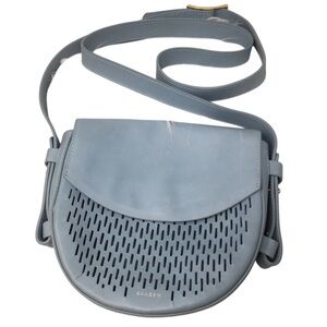 Skagen Crossbody Womens Blue Mini Leather Saddle Bag Die-Cut Lobelle